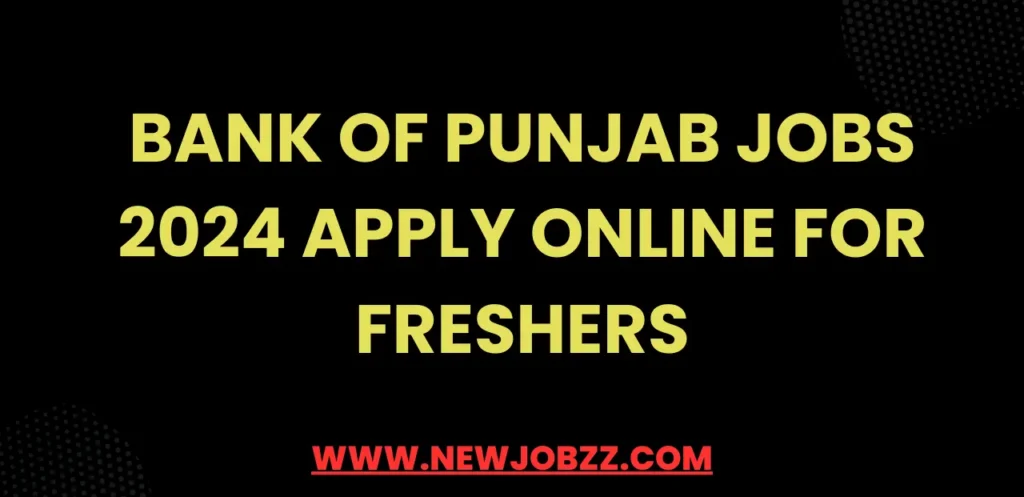 Bank of Punjab Jobs 2024 Apply Online For Freshers